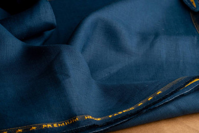 Premium Midnight Blue Organic Hemp Fabric - 58 Inches Wide, Sold by the Yard | Sustainable, Eco-Friendly Textile