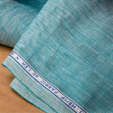 The Organic Habitat: Ocean Green Organic Hemp Fabric (58" Wide, 130gsm) - Apparel, Curtains & Home Linen