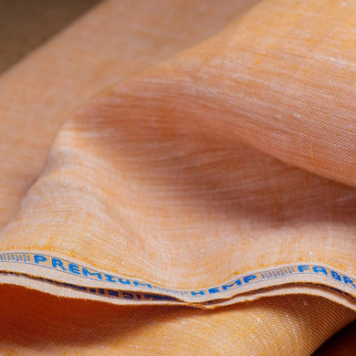 The Organic Habitat: Sunshade Orange Organic Hemp Fabric (58" Wide, 145gsm) - Apparel, Curtains & More