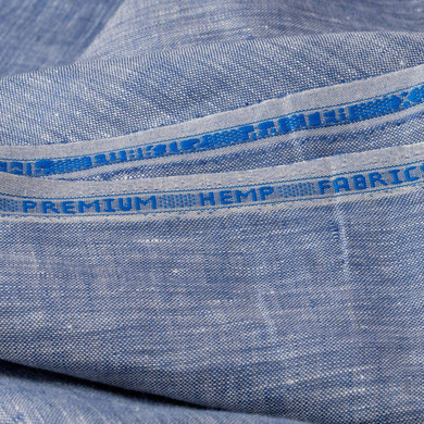 The Organic Habitat: Marine Blue Organic Hemp Fabric (58" Wide, 145gsm) - Apparel, Curtains & More