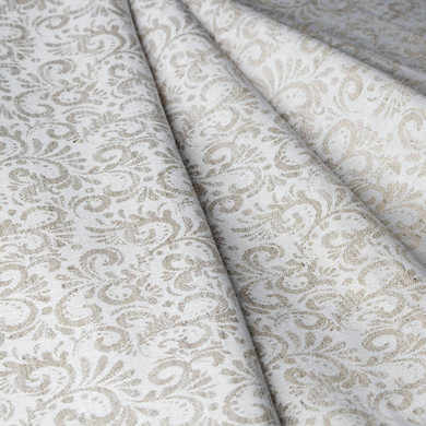 The Organic Habitat: Damask Jacquard Hemp Fabric (Natural Oatmeal, 58", 145gsm) - Apparel, Curtains & More