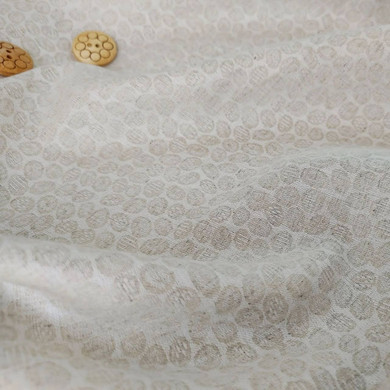 Natural Oatmeal Small Pebbles Jacquard Hemp Fabric (58" Wide, Sold by Yard)
