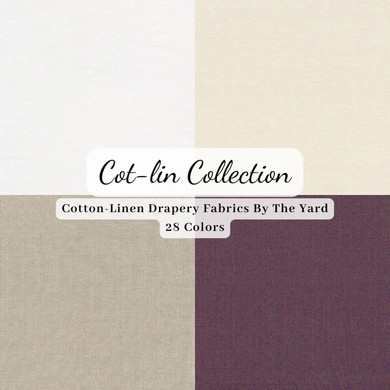 Cotton Linen Blend Fabric - 54", 28 Colors, Curtains, Drapery, Table Linens | Sold By The Yard