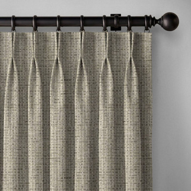Luxury Linen Pinch Pleated Curtains with Textured Thread Checks (Light Filtering or Blackout)