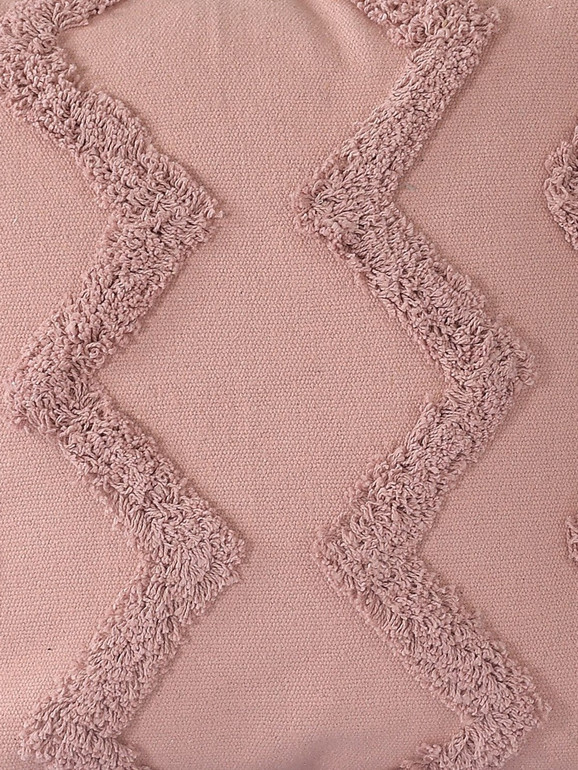 Pink Pillow Cover with Tassels | 18 Inch | Tufted Cotton | Boho Decor