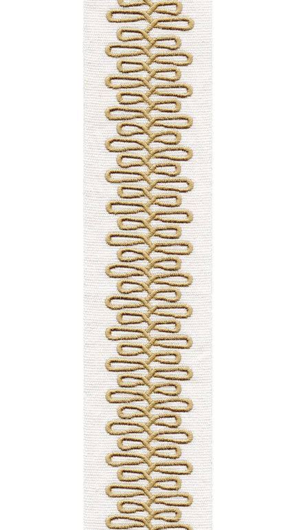 Scroll Pattern Pure Cotton Canvas Trim | 2.5 Inch Wide Border Tape for Curtains & Home Decor | By The Yard