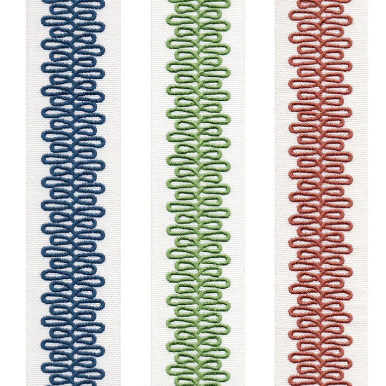 Scroll Pattern Pure Cotton Canvas Trim | 2.5 Inch Wide Border Tape for Curtains & Home Decor | By The Yard
