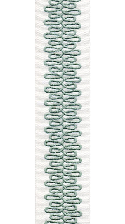 Scroll Pattern Pure Cotton Canvas Trim | 2.5 Inch Wide Border Tape for Curtains & Home Decor | By The Yard