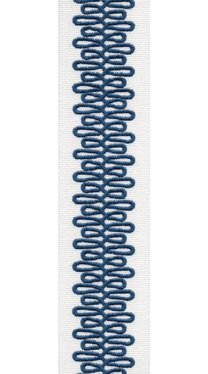 Scroll Pattern Pure Cotton Canvas Trim | 2.5 Inch Wide Border Tape for Curtains & Home Decor | By The Yard