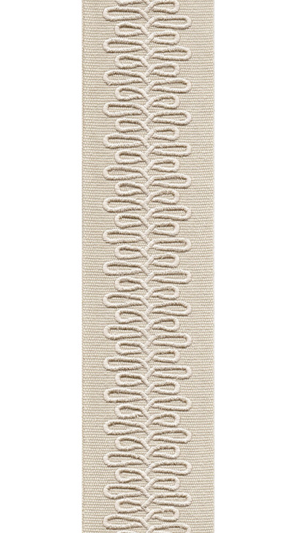 Scroll Pattern Pure Cotton Canvas Trim | 2.5 Inch Wide Border Tape for Curtains & Home Decor | By The Yard