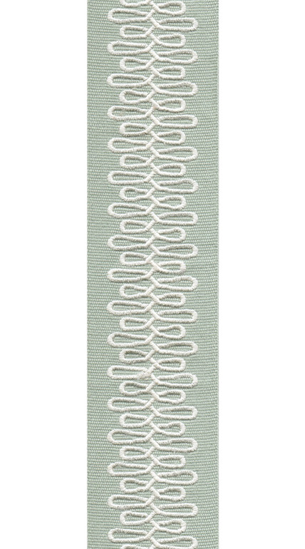 Scroll Pattern Pure Cotton Canvas Trim | 2.5 Inch Wide Border Tape for Curtains & Home Decor | By The Yard