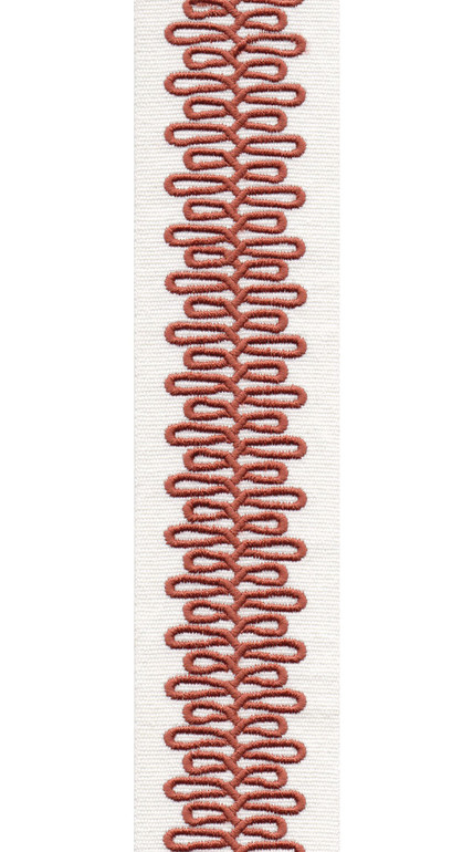 Scroll Pattern Pure Cotton Canvas Trim | 2.5 Inch Wide Border Tape for Curtains & Home Decor | By The Yard