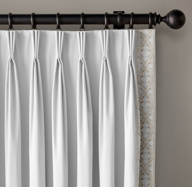 Wide Architectural Cotton Canvas Trim | 6 Inch Embroidered Border Tape for Curtains & Home Decor | By The Yard