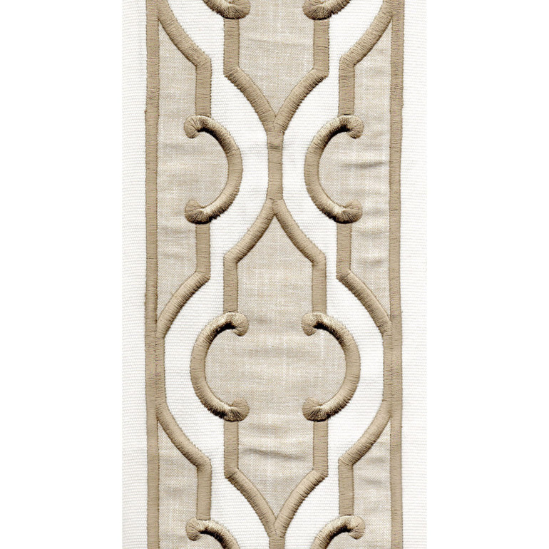 Wide Architectural Cotton Canvas Trim | 6 Inch Embroidered Border Tape for Curtains & Home Decor | By The Yard