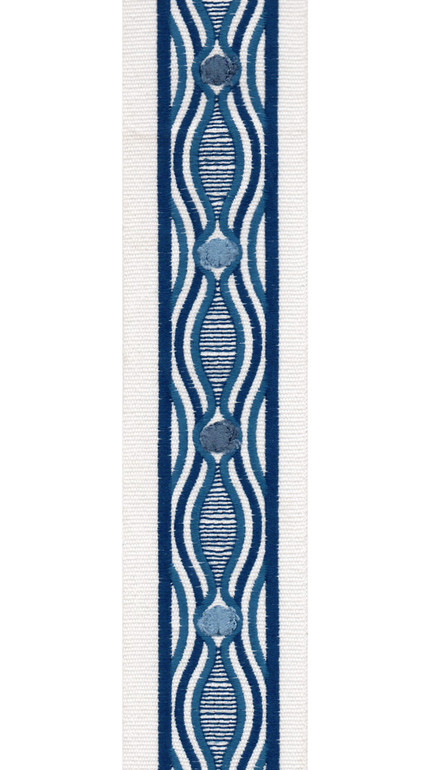 Wavy Pattern Cotton Canvas Trim | 2.5 Inch Detailed Border Tape | By The Yard