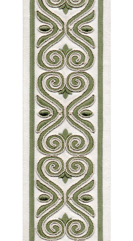 Ornate Scroll Cotton Canvas Trim | 4 Inch | Wide Embroidered Border | 7 Colours | By The Yard