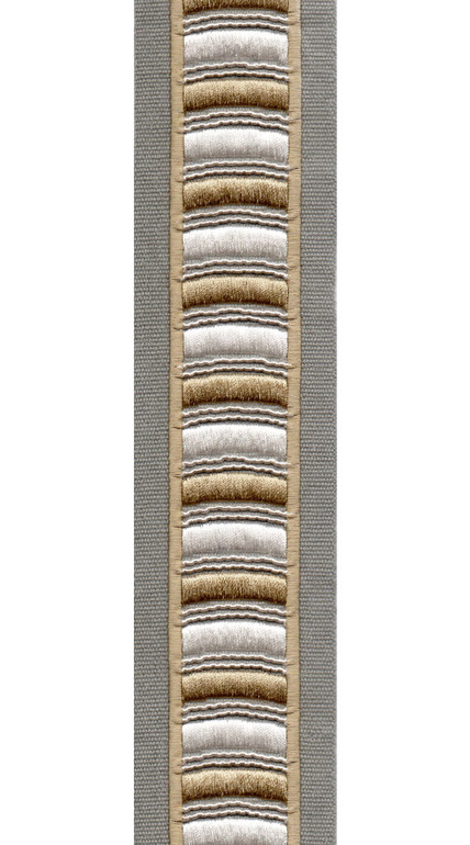 Textured Segmented Cotton Canvas Trim | 2.5 Inch | Dimensional Border | 3 Colours | By The Yard