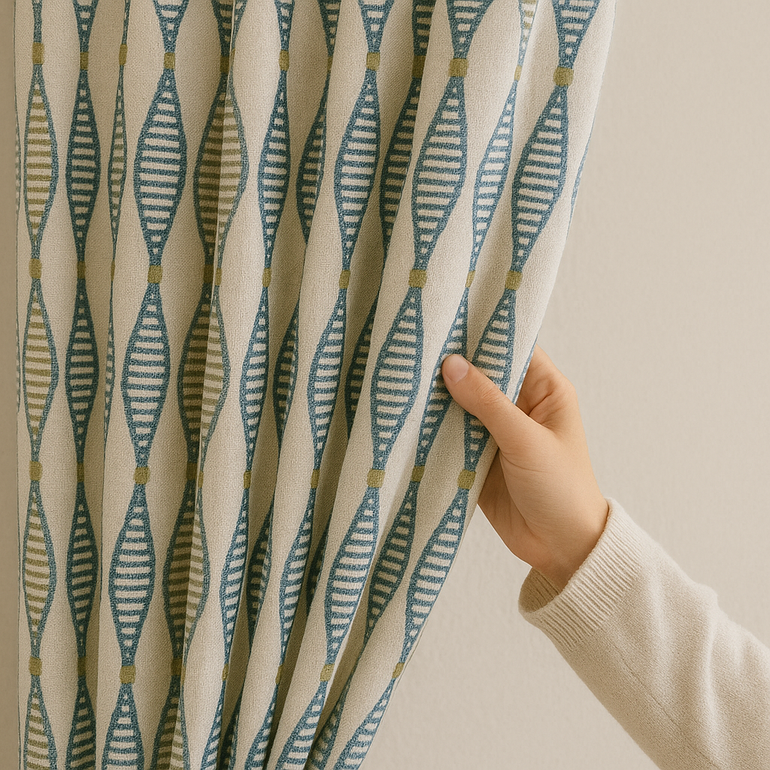 GOTS Spindle-Stripe Linen Curtains – Custom Blackout / Semi Sheer