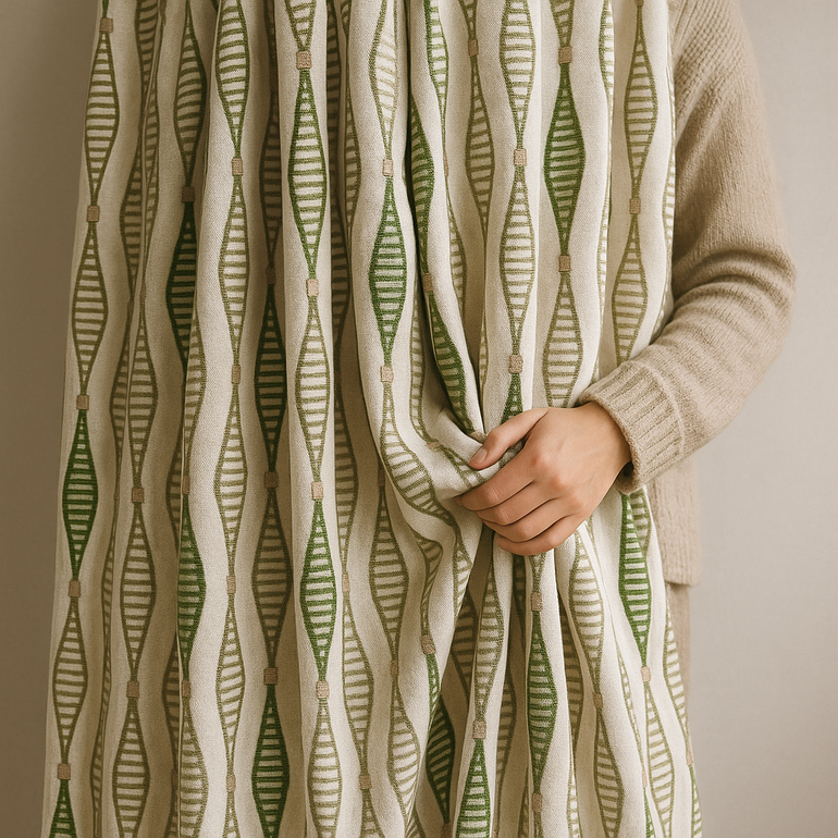 GOTS Spindle-Stripe Linen Curtains – Custom Blackout / Semi Sheer