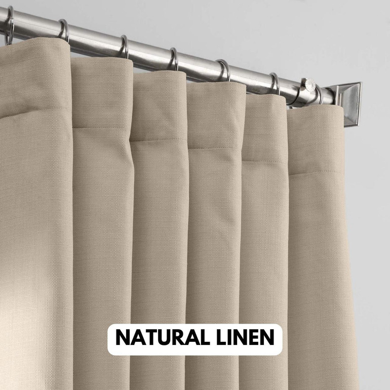 Linen Curtains Thick Weave Slub Textured Fabric With Blackout or Cotton Liner As Per Selection