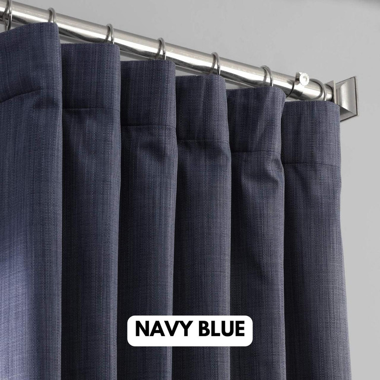 Linen Curtains Thick Weave Slub Textured Fabric With Blackout or Cotton Liner As Per Selection