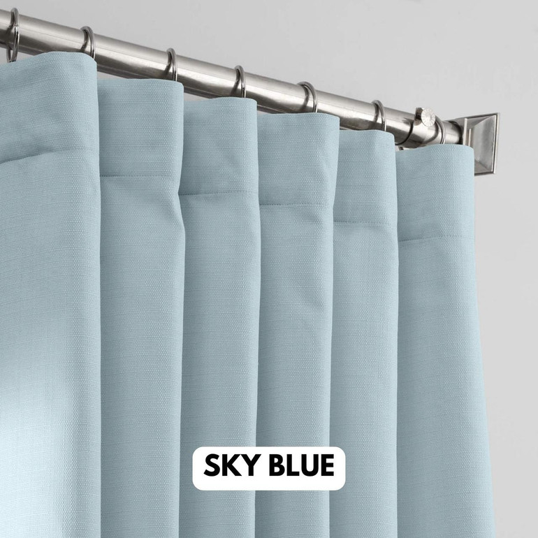 Linen Curtains Thick Weave Slub Textured Fabric With Blackout or Cotton Liner As Per Selection