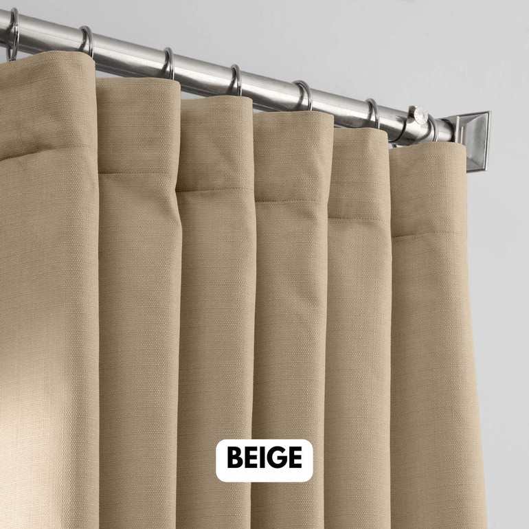Linen Curtains Thick Weave Slub Textured Fabric With Blackout or Cotton Liner As Per Selection