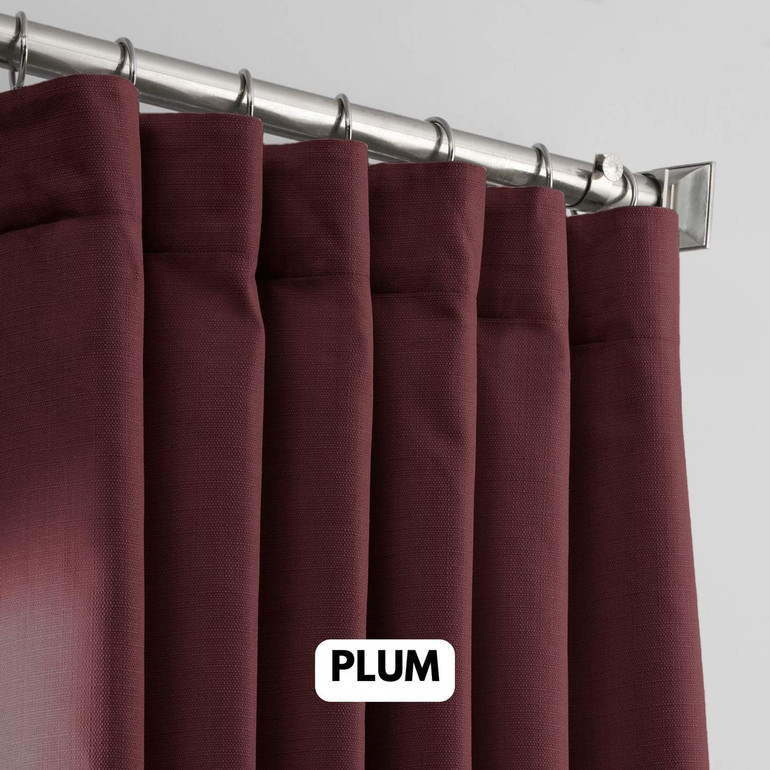 Linen Curtains Thick Weave Slub Textured Fabric With Blackout or Cotton Liner As Per Selection