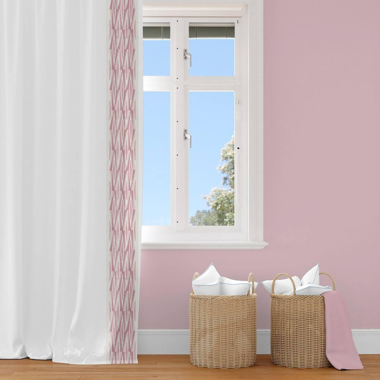 Zig Zag Embroidered Cotton Decorative Trim Border Tape For Customizing Curtains Cushions and Home Textiles 4 Inches Wide Sold By The Yard/Meter