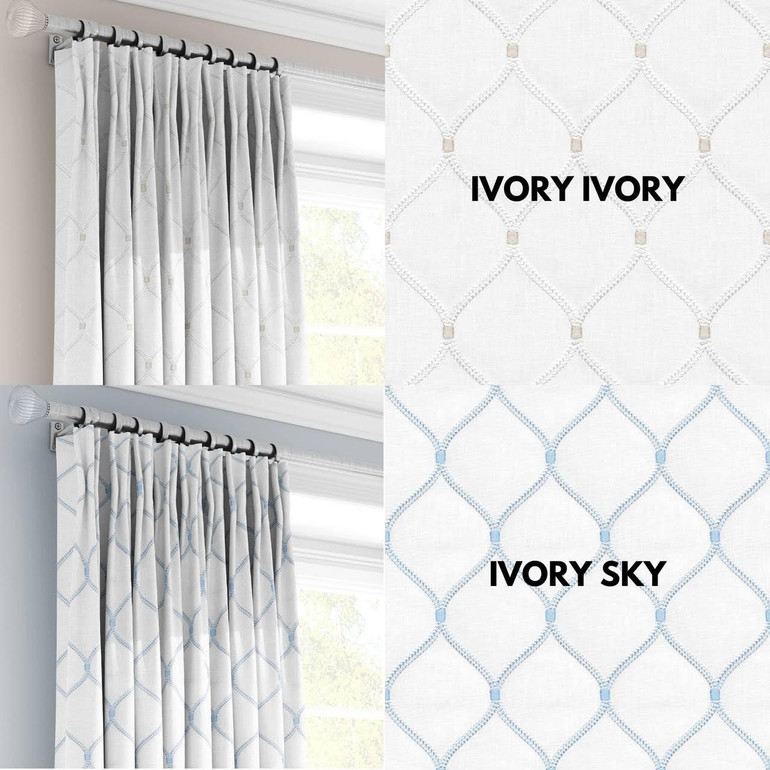 Elegant Triple Pinch Pleated Linen Curtains - Customizable Blackout or Light Filtering Options. Sold Individually or in Pairs