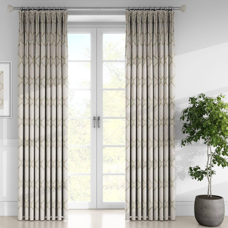 Elegant Triple Pinch Pleated Linen Curtains - Customizable Blackout or Light Filtering Options. Sold Individually or in Pairs
