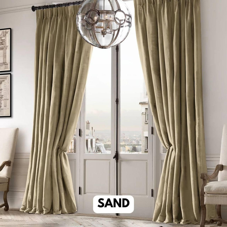 Handmade Luxury Raw Silk Curtains | Dual Pinch Pleated | Light Filtering/Blackout Liner | Custom Made to Measure | Single Curtain or Set of 2