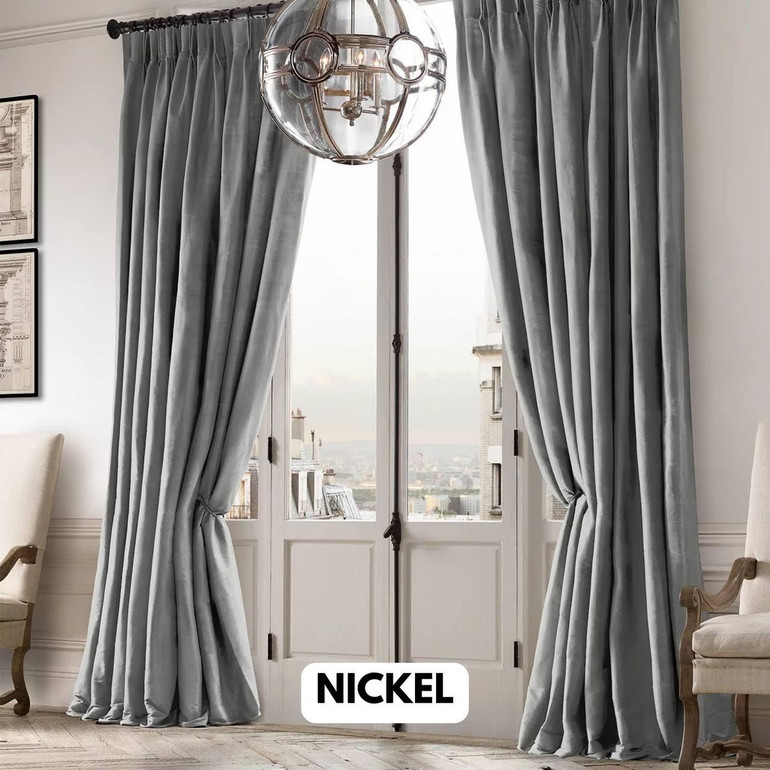 Handmade Luxury Raw Silk Curtains | Dual Pinch Pleated | Light Filtering/Blackout Liner | Custom Made to Measure | Single Curtain or Set of 2