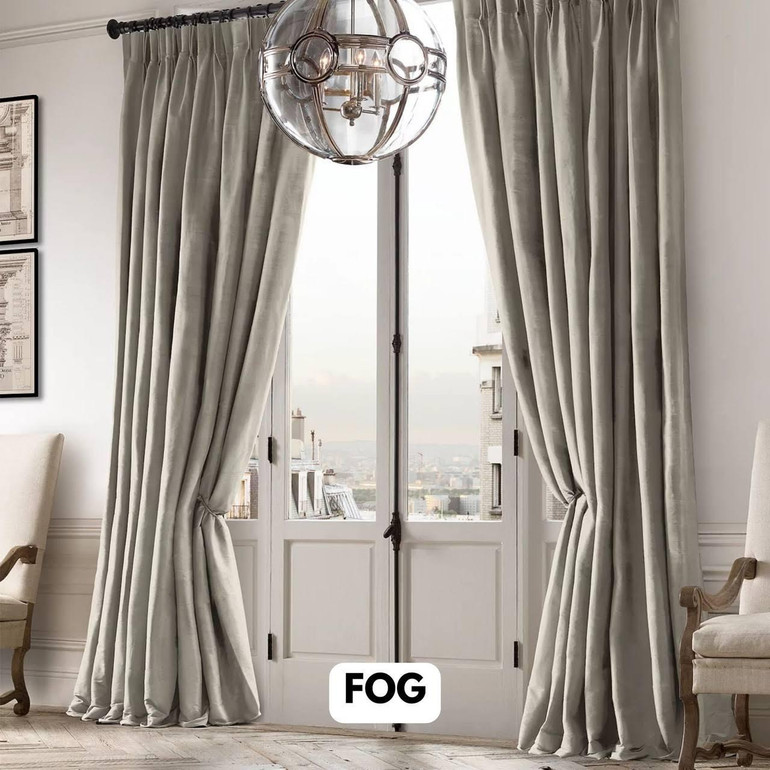 Handmade Luxury Raw Silk Curtains | Dual Pinch Pleated | Light Filtering/Blackout Liner | Custom Made to Measure | Single Curtain or Set of 2