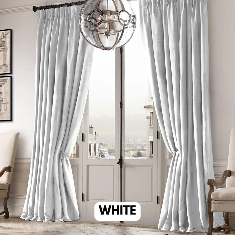 Handmade Luxury Raw Silk Curtains | Dual Pinch Pleated | Light Filtering/Blackout Liner | Custom Made to Measure | Single Curtain or Set of 2
