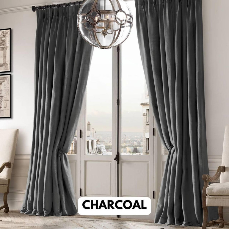 Handmade Luxury Raw Silk Curtains | Dual Pinch Pleated | Light Filtering/Blackout Liner | Custom Made to Measure | Single Curtain or Set of 2