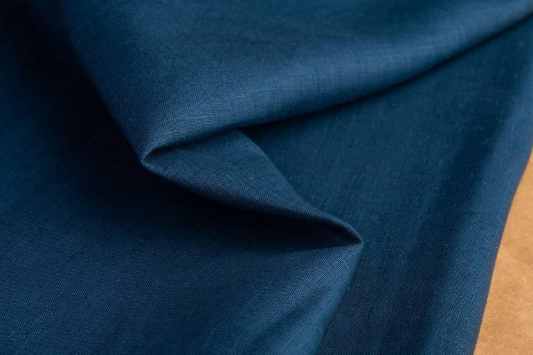 Premium Midnight Blue Organic Hemp Fabric - 58 Inches Wide, Sold by the Yard | Sustainable, Eco-Friendly Textile
