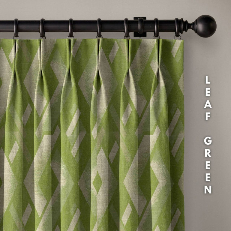 Luxury Linen Dual Pinch Pleat Curtains | Geometric Weave | Blackout, Light Filter Options