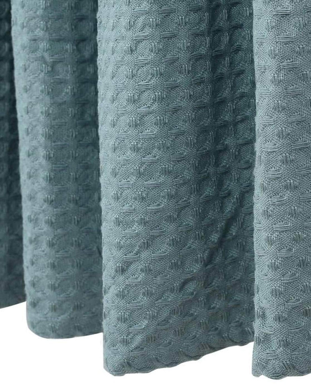 Luxurious Aqua Blue Waffle Weave Shower Curtain | Organic & Customizable