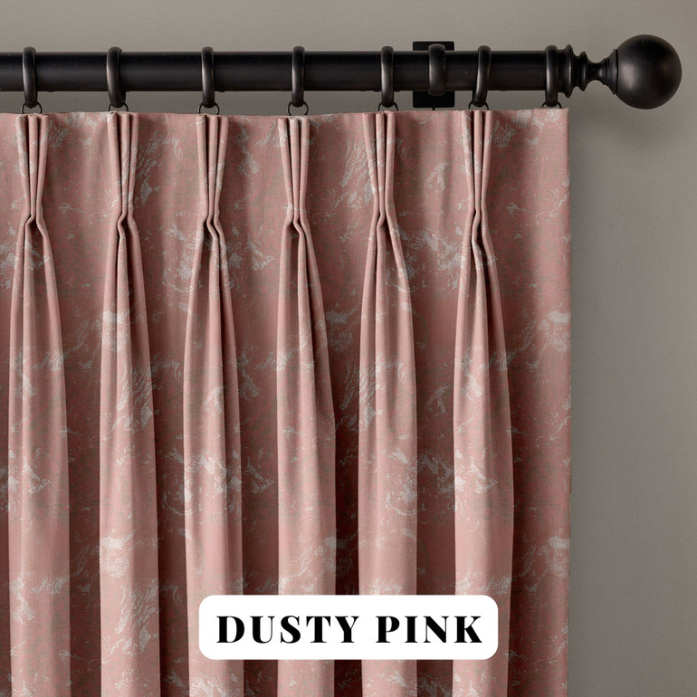 Luxury Linen Triple Pinch Pleat Curtains with Abstract Woven Texture | 6 Colors | Blackout or Light Filtering Liner | Customizable Widths and Lengths