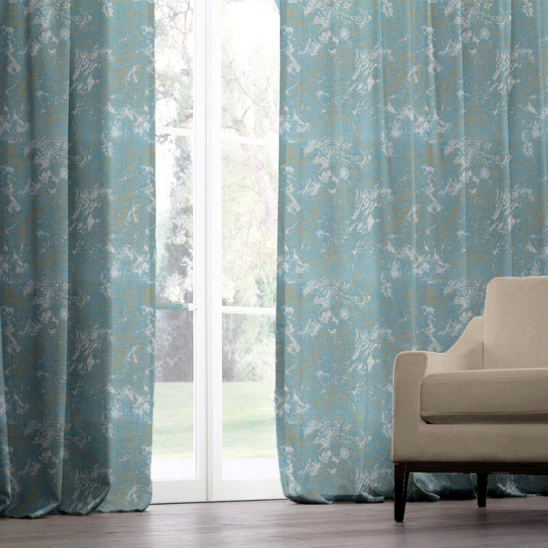 Luxury Linen Triple Pinch Pleat Curtains with Abstract Woven Texture | 6 Colors | Blackout or Light Filtering Liner | Customizable Widths and Lengths