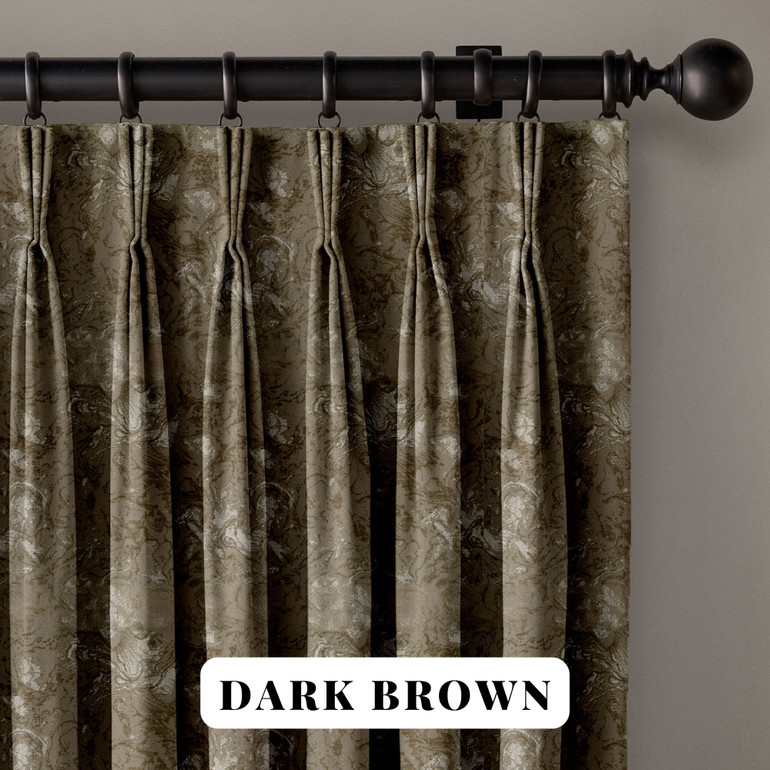 Luxury Linen Triple Pinch Pleat Curtains with Abstract Woven Texture | 6 Colors | Blackout or Light Filtering Liner | Customizable Widths and Lengths