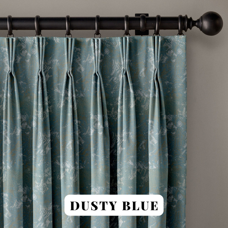Luxury Linen Triple Pinch Pleat Curtains with Abstract Woven Texture | 6 Colors | Blackout or Light Filtering Liner | Customizable Widths and Lengths