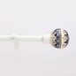 Adjustable Curtain Rod | White | Moroccan Finials | 24-144 Inch | Includes Hardware