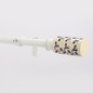 Adjustable Curtain Rod | White | Hand Painted Finials | 24-144 Inch | Includes Hardware