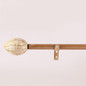 Adjustable Curtain Rod | Gold | 25mm | Mother of Pearl Finials | 24-144 Inch | Includes Hardware