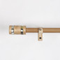 Adjustable Curtain Rod | Brown | 19mm | Wood Finials | 24-144 Inch | Includes Hardware