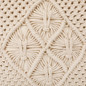 Boho Throw Pillow Cover with Macrame Design | 16x16 Inch | Cream | Fringed Edges | Handmade in USA
