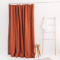 Natural Linen Shower Curtain - Rust/Burnt Orange, Waterproof, Durable & Stylish