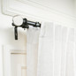 Black Double Curtain Rod with Glass Ball Finials - Adjustable 28-144" - Easy Install